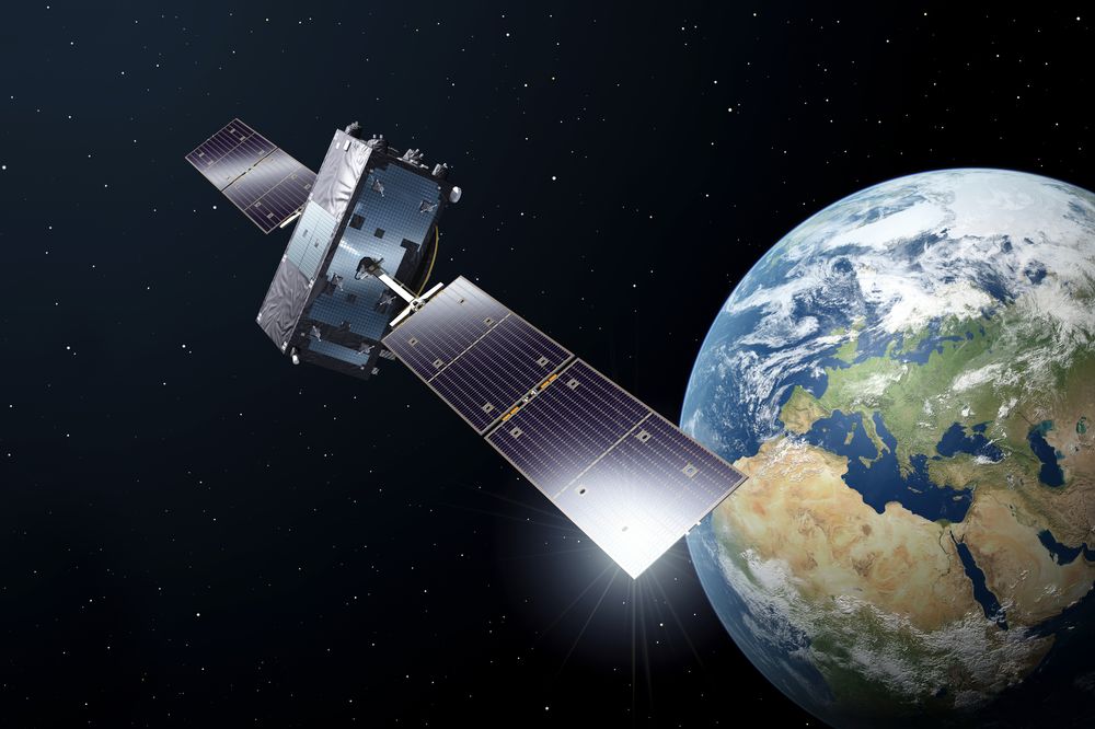 Satellitter, som denne fra den europeiske romfartsorganisasjonen ESA, skaffer oss tid og posisjon, men kan jammes. 