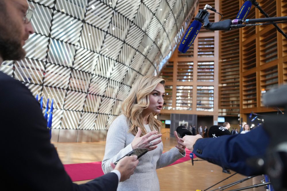 Sveriges energi- og næringsminister Ebba Busch under EUs energiministermøte i mars.