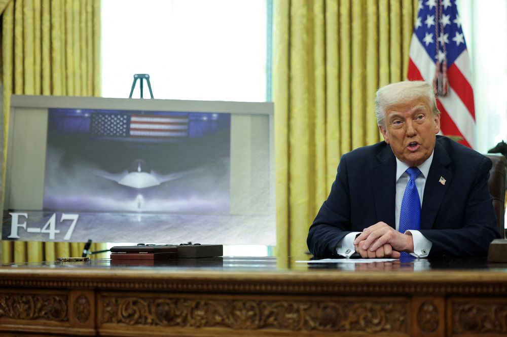 USAs president Donald Trump presenterte planene for jagerflyet F-47 i mars 2025.