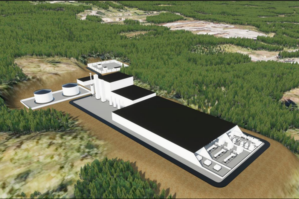 Fuellas ammoniakkfabrikk ble skrinlagt før den ble bygget. Her er en illustrasjon av planene i Hemnes.