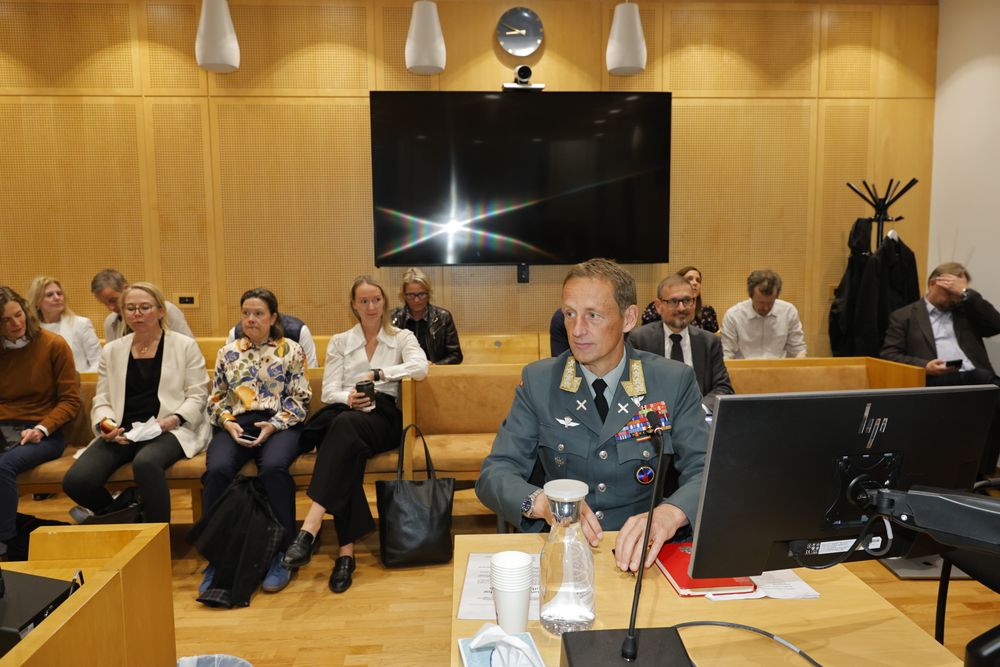 Forsvarssjef Eirik Kristoffersen i Oslo tingrett onsdag morgen.