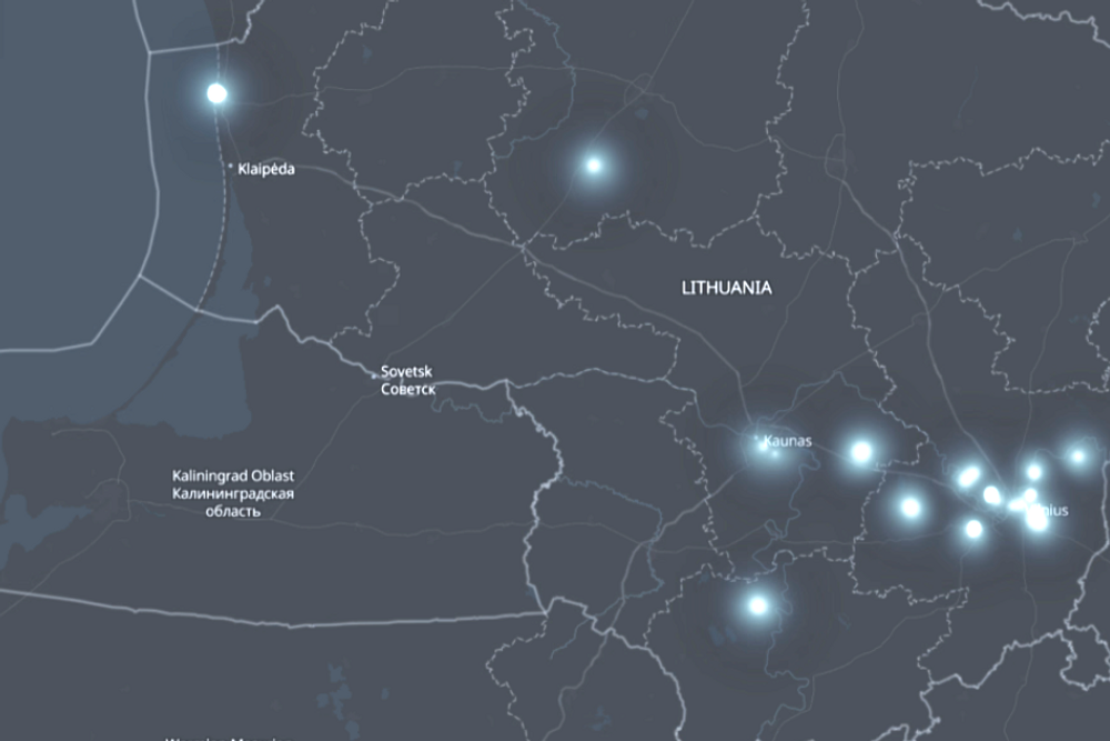 Her kan man hvilke droner systemet registrerte over Litauen 17. august.