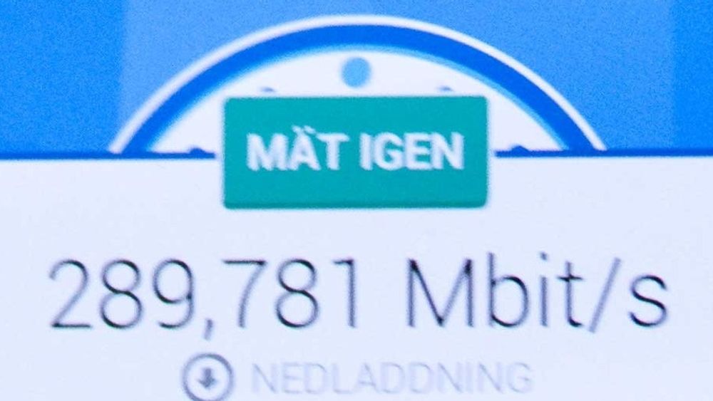 Denne målingen på 290 Mbit/s er den råeste hastigheten hittil i norske mobilnett.