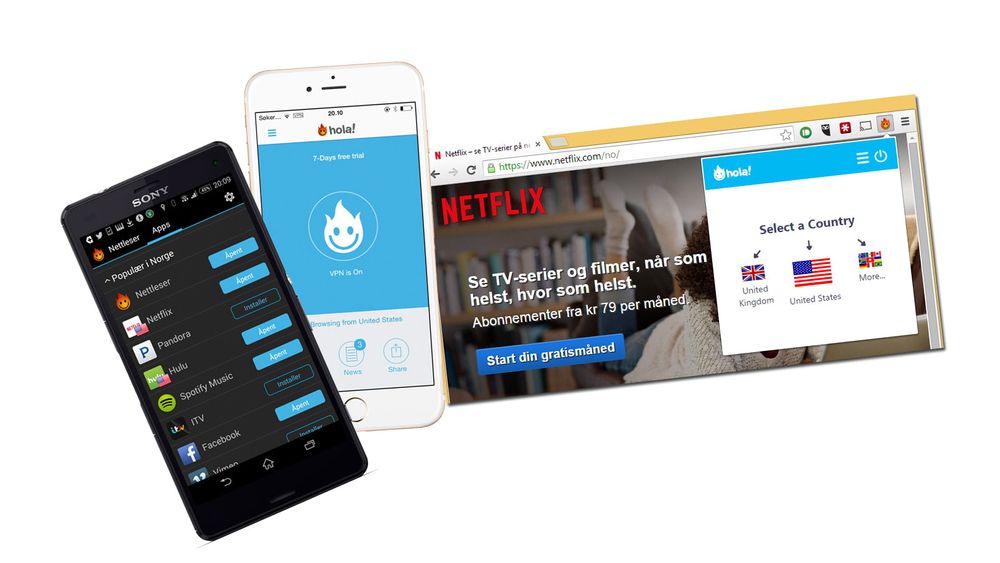 Hola Better Internet lar deg se blokkert innhold på mobil og PC. 