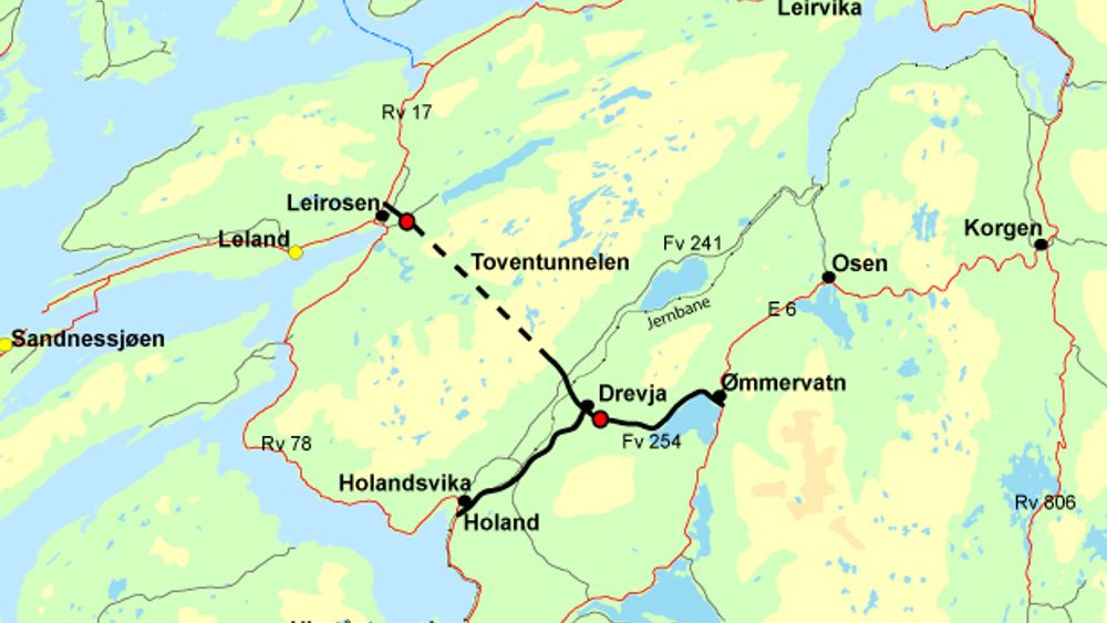 Toventunnelen erstatter den håpløst dårlige riksveg 78 langs Vefsnfjorden når den blir ferdig i 2014.