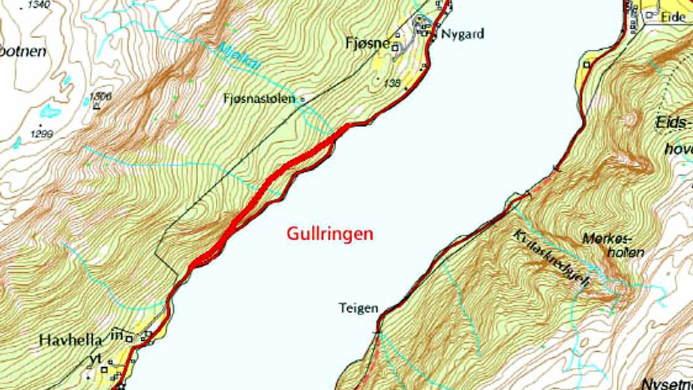 Hæhre Entreprenør skal sprenge og sikre den 1,2 km lange Gullringen tunnel med tilstøtende veger. Massen skal brukes til bygging av cruisehavn og utfylling av strandsonen på den andre siden av fjorden. (Ill.: Statens vegvesen)