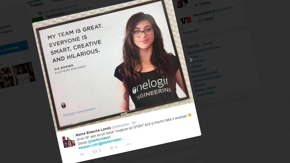 Etter at ingeniøren Isis Wenger ble brukt i en rekrutteringskampanje for arbeidsgiveren sin, OneLogin, fikk hun en storm av tilbakemeldinger, og ikke alle var positive. Nå har hun opprettet emneknaggen “#iLookLikeAnEngineer for å vise fram mangfoldet innen teknologibransjen. 