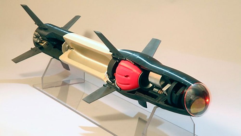 Denne modellen viser hvilke deler av et missil som kan 3D-printes i dag. 