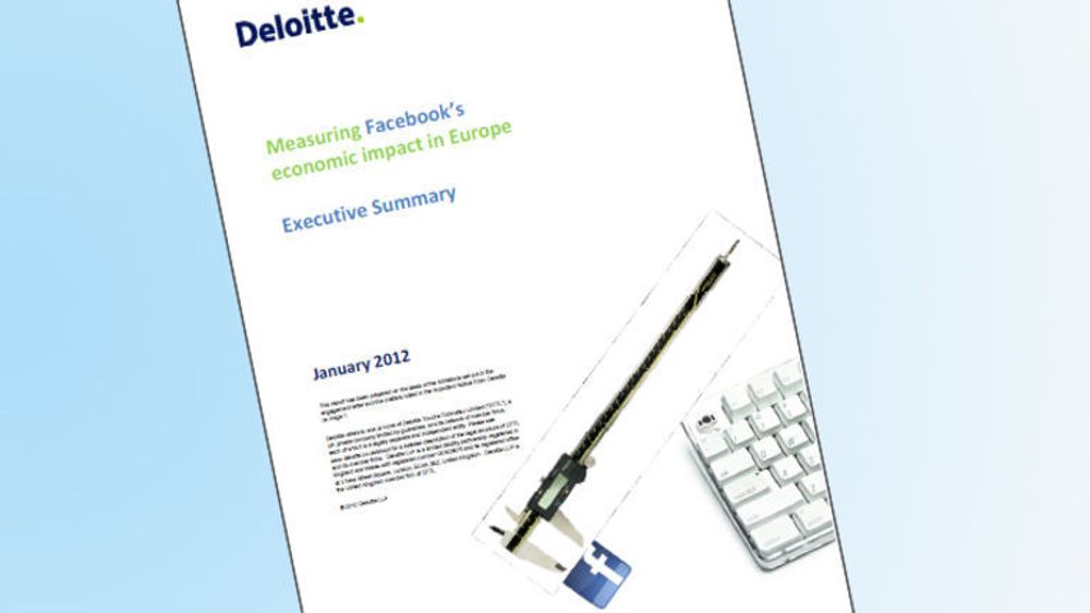 På oppdrag fra Facebook har Deloitte utarbeidet en rapport som tallfester Facebooks bidrag til verdiskapning og arbeidsplasser i EU, EØS og Sveits.