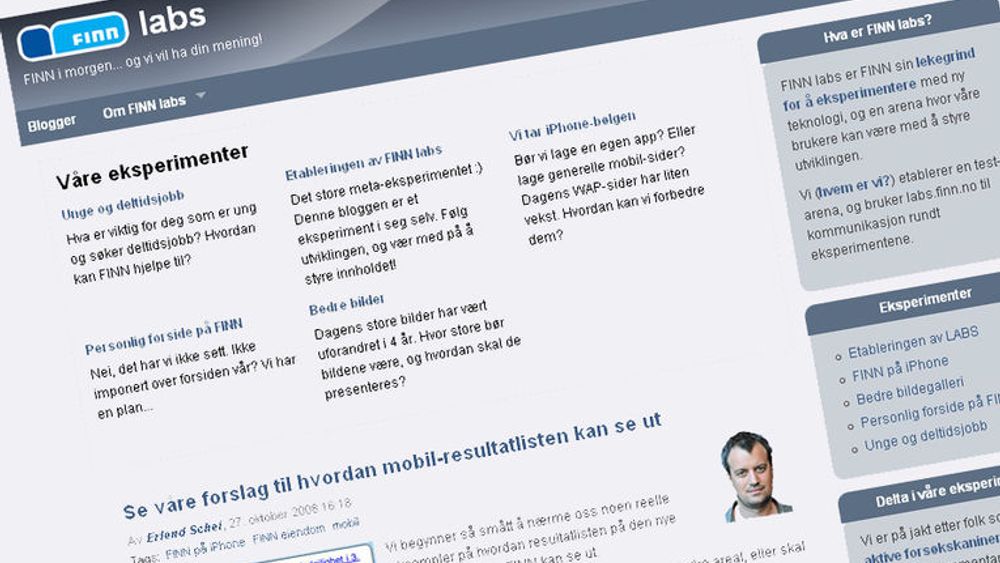 Finn satser på kommunikasjon med sine 4 millioner brukere gjennom en bedriftsblogg.