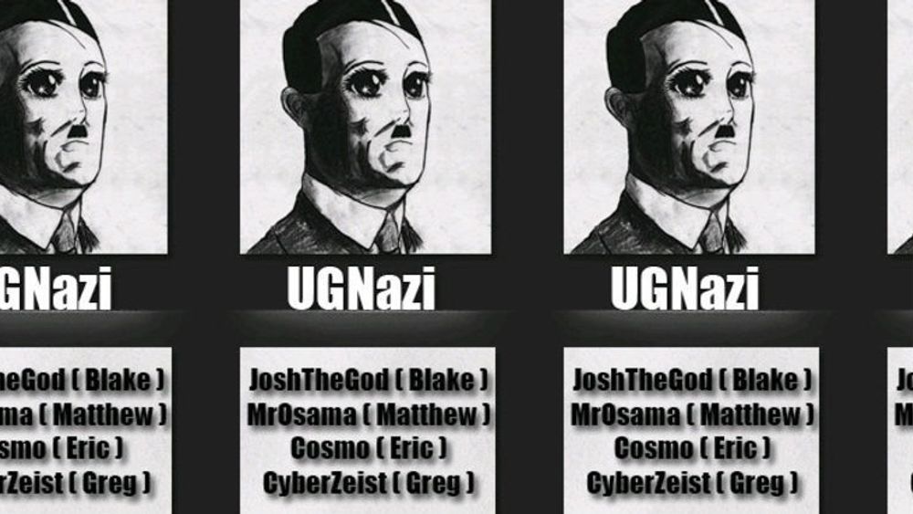 Faksimile av Twitter-siden til UG Nazi, hvor dømte 15-åringen var blant de sentrale medlemmene.