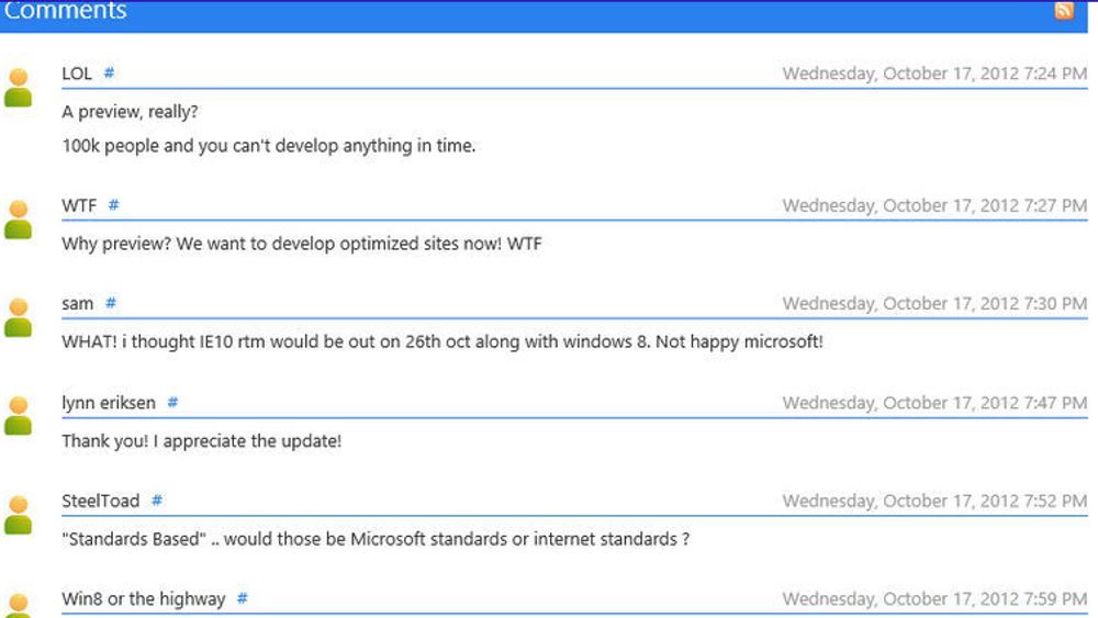 Mange ser ut til å mislike at Microsoft ikke gir ut IE10 samtidig til både Windows 7 og 8.