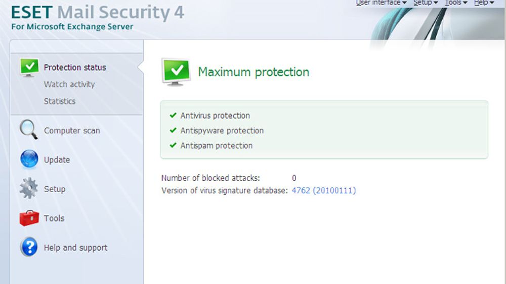 Det er i hovedsak antispamfunksjonenesom er utbedret i den nye utgaven av ESET Mail Security.