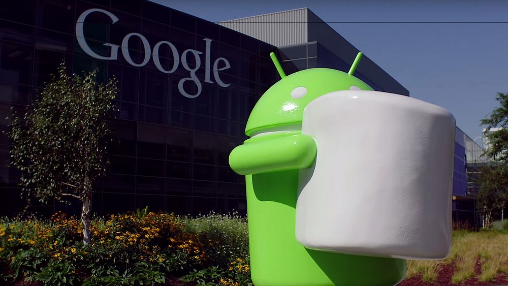 Android 6.0 Marshmallow-statue utenfor Google i Mountain View