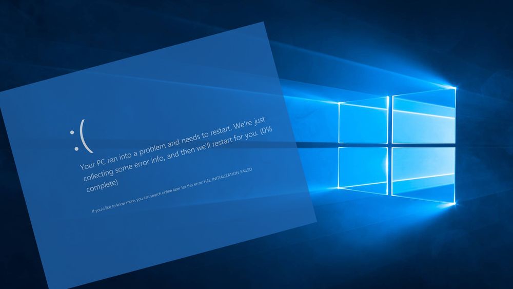 Eksempel på Windows 10-oppdatering som har feilet.