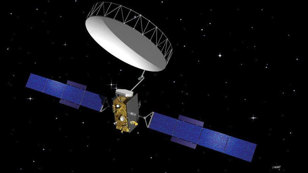 Tegning av Alphasat-satellitten, som Astrium skal bygge med utstyr fra Norspace.