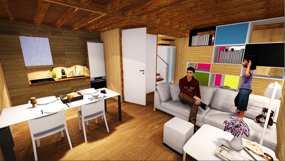 Sosial boligbygging: For å gjøre det lettere for unge mennesker å komme seg inn på boligmarkedet har Nils-Henrik Henningstad designet et fleksibelt og billig byggesystem med selvbærende moduler som kan monteres av 2-3 personer på en helg.  