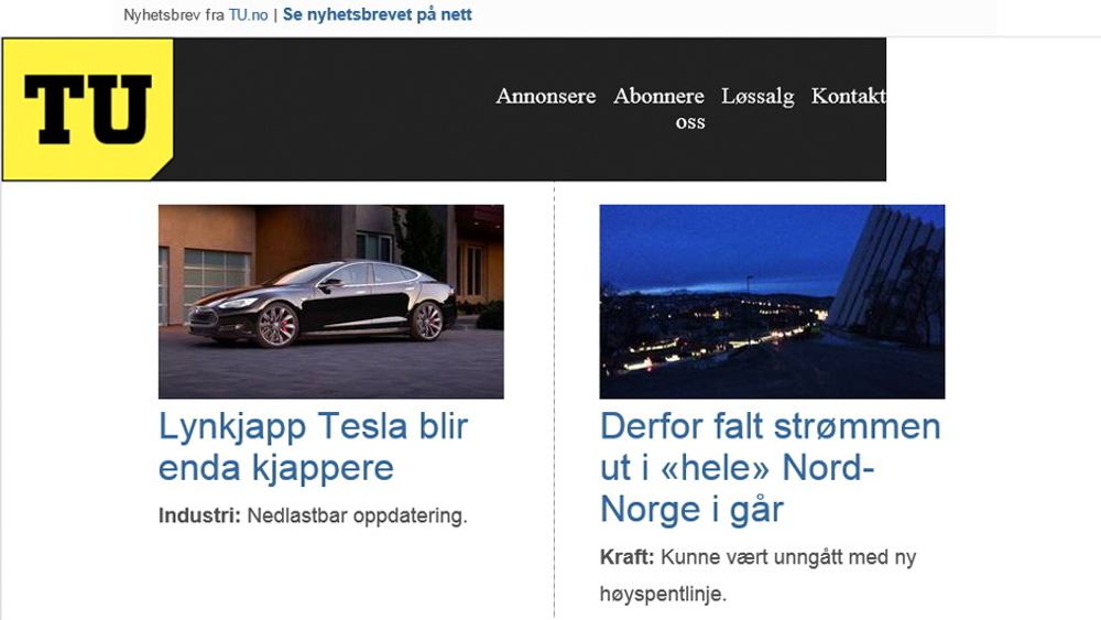 To om dagen, ett om dagen eller ett i uka. Nå kan du velge frekvens på nyhetsbrev fra TU. 