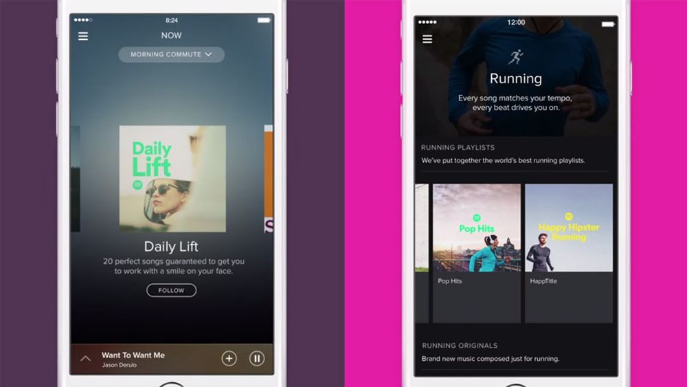Spotify lanserte onsdag tjenestene Spotify Now og Spotify Running.