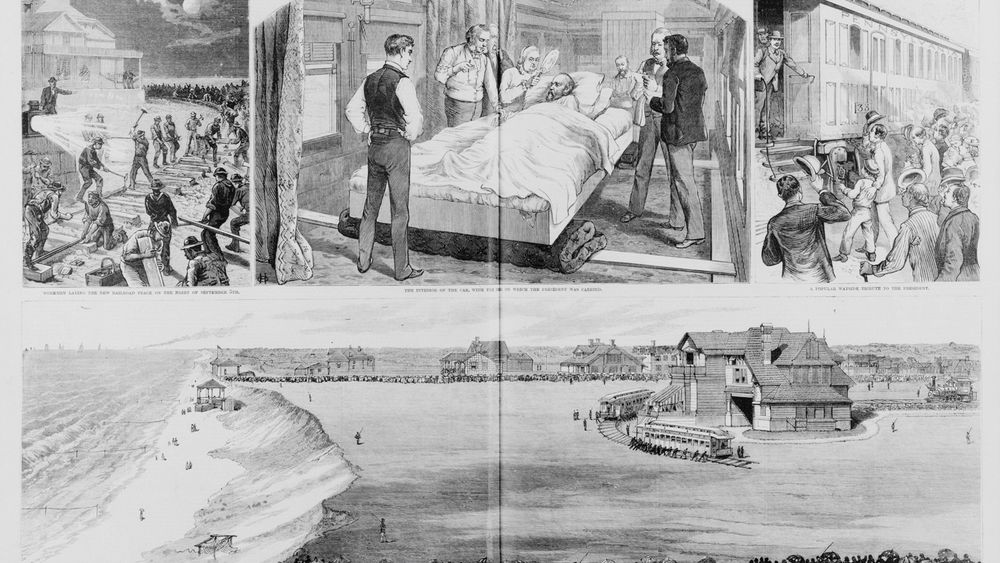 Lokale innbyggere var med på å bygge over en kilometer jernbane på 18 timer da president James Garfield var på vei til Long Branch, for forhåpentligvis å bli bedre etter attentatet tidligere på året. 