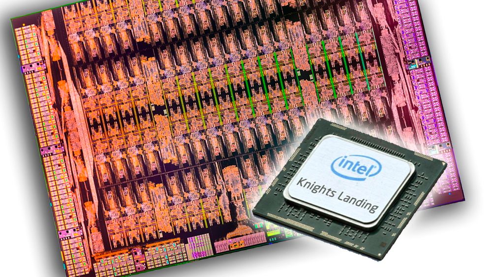 Intels nye Knights Landing-prosessorer skal triple enkelttrådytelsen sammenliknet med dagens generasjon (bak), og det med lavere strømforbruk. 