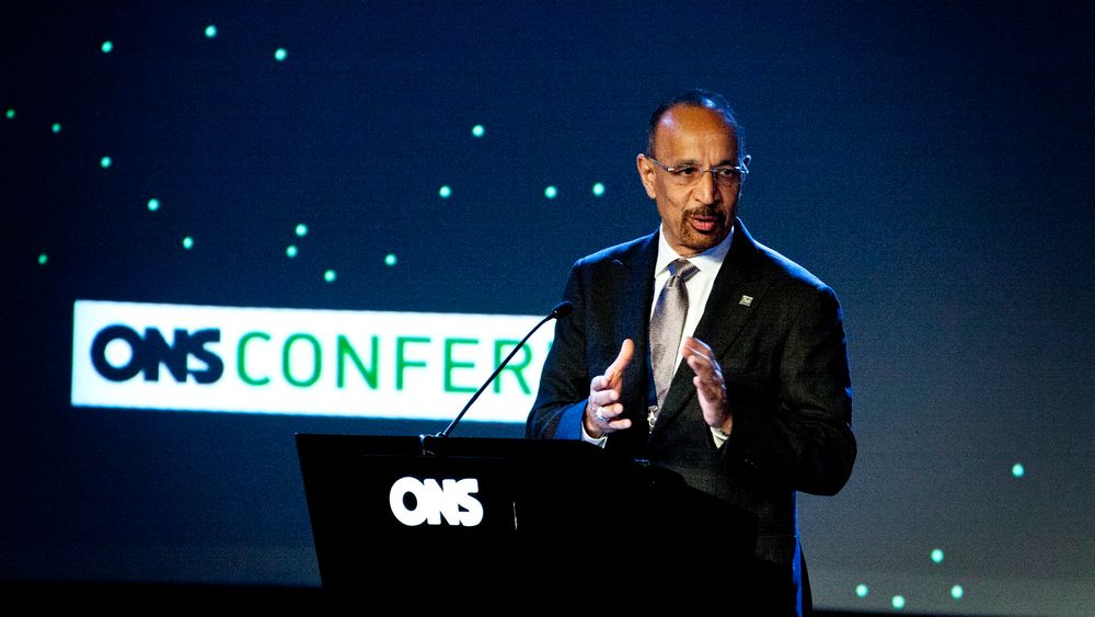 Saudi Aramcos toppsjef, Khalid Al-Falih besøkte ONS i Stavanger. 