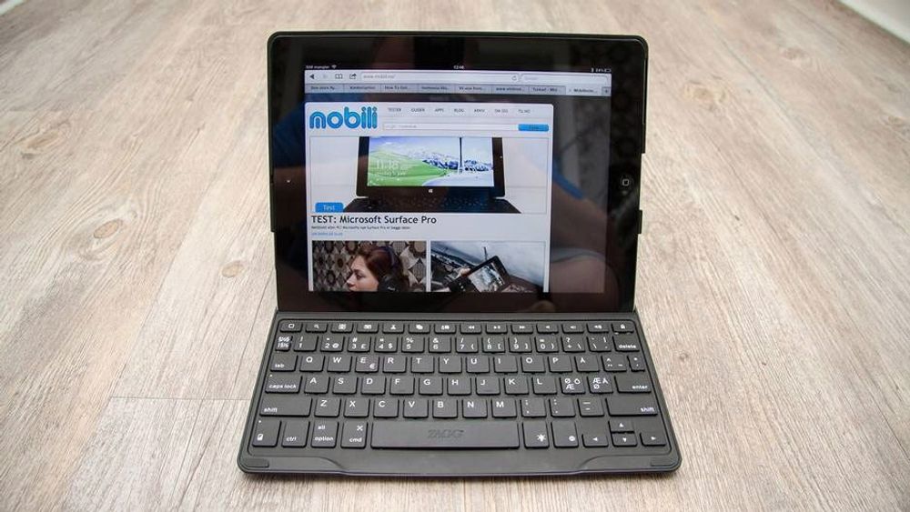 Med et tastatur gjør du skriving til en lek. Dette er Zagg Profolio+, som finnes til flere iPad-modeller. 