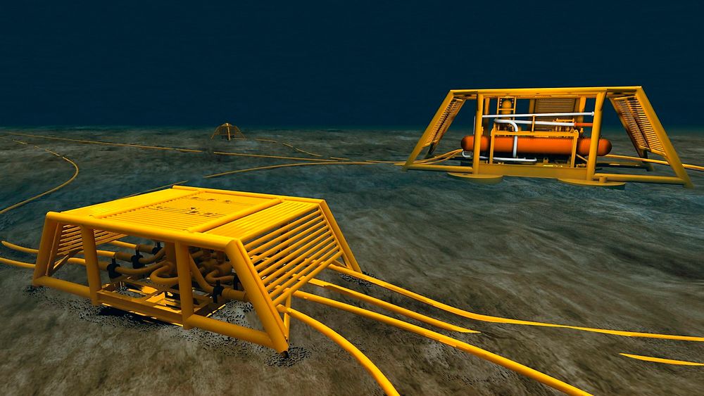 Løsning: Subseateknologien ble utviklet da det var krise i oljebransjen. Her er undervannsløsninger levert av FMC Technologies på Tordis. 