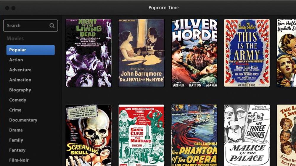 Den nye strømmetjenesten «Popcorn Time» gjør det mulig å strømme torrentfiler og har et enkelt brukergrensesnitt. 