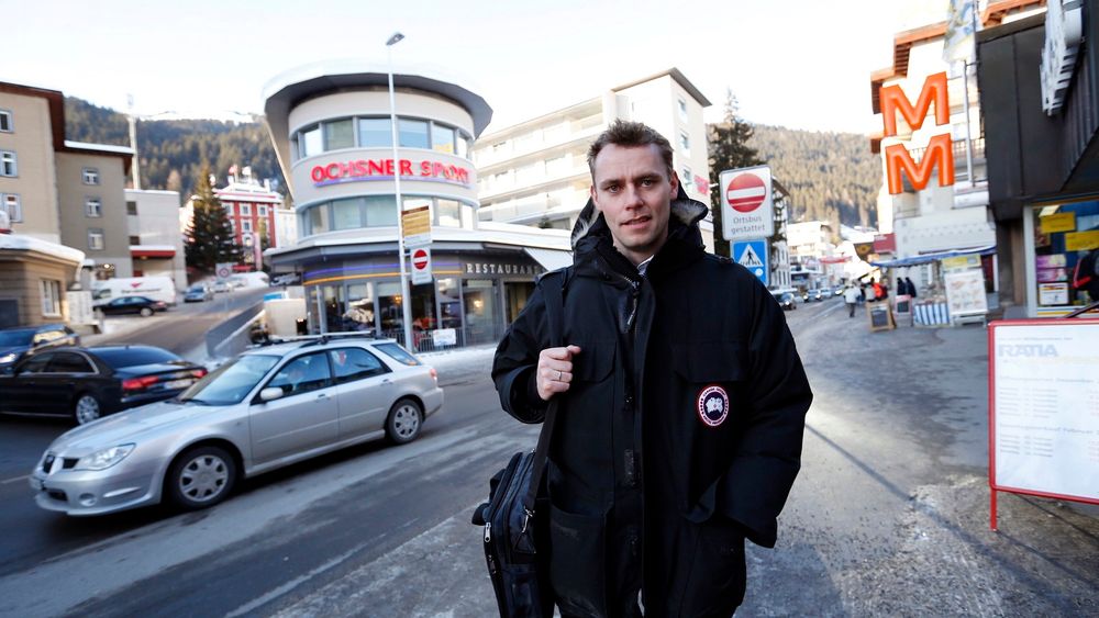 Statsråd Ola Borten Moe, her under World Economic Forum i Davos i Sveits, sier norsk sokkel kan ha et betydelig potensial for CO2-lagring. 