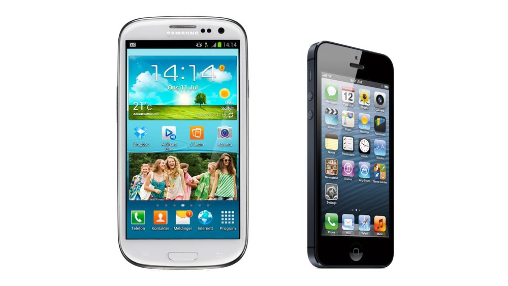 Dårlige antenner: Hverken Samsung Galaxy S III og iPhone 5 kommer godt ut i den danske testen av mobilantenner.  