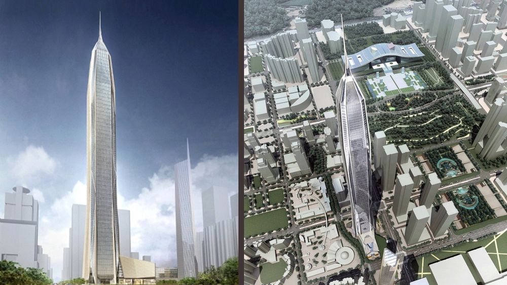 Ping'an International Finance Center skulle blitt verdens nest høyeste bygg, men nå er alt stanset.