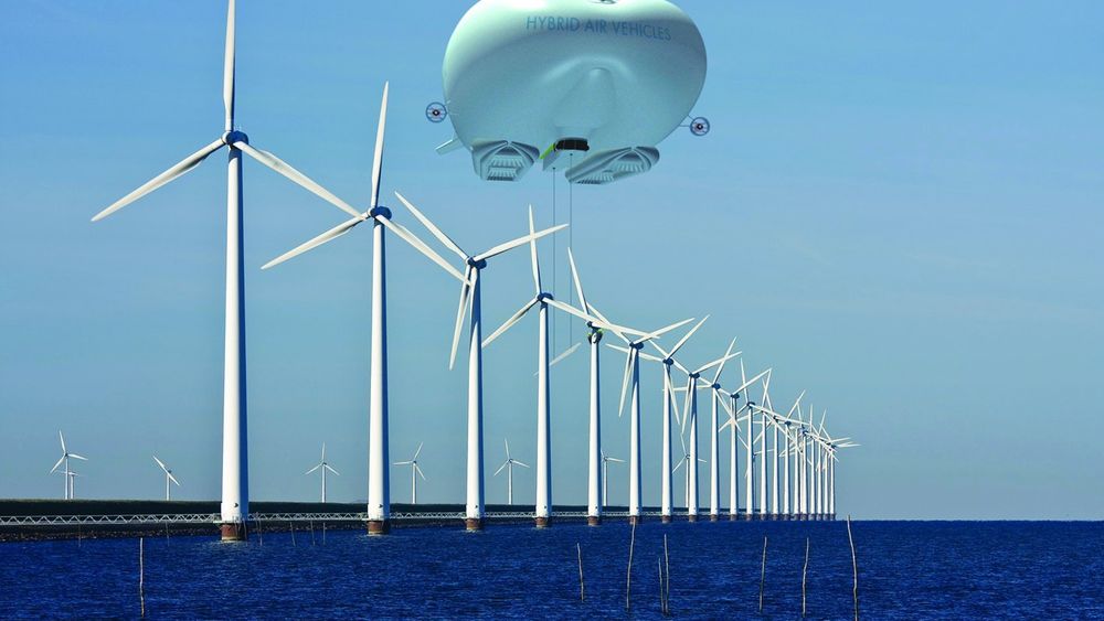 TIL HAVS: Luftskipene skal også kunne brukes til å sette opp vindmøller til havs. FOTO: Hybrid Air Vehicles