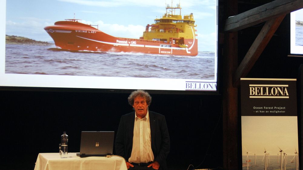 Frederic Hauge presenterte Bellonas nye prosjekt, Ocean Forest Project, i dag. FOTO: Bellona