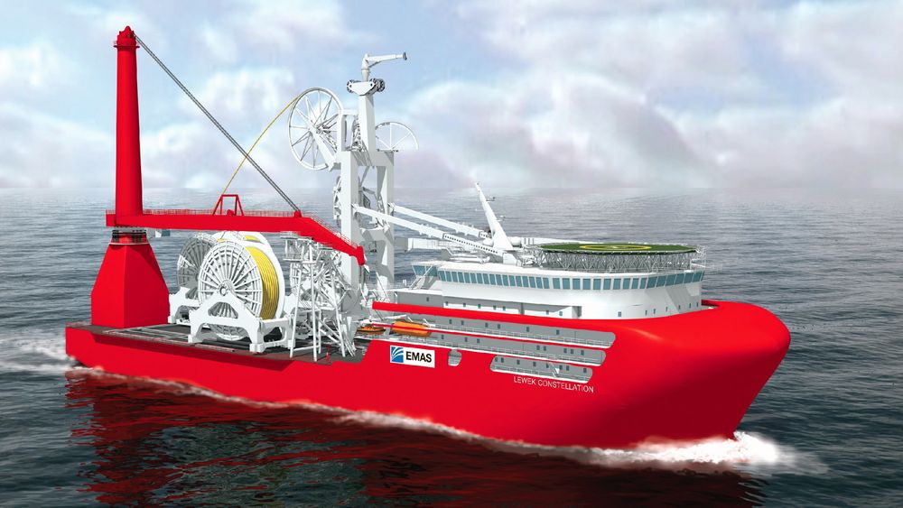 RØRLEGGER: EMAS har bestilt et nytt rørleggings- og subsea serviceskip som kan løfte kveiler på 3000 tonn om bord.  