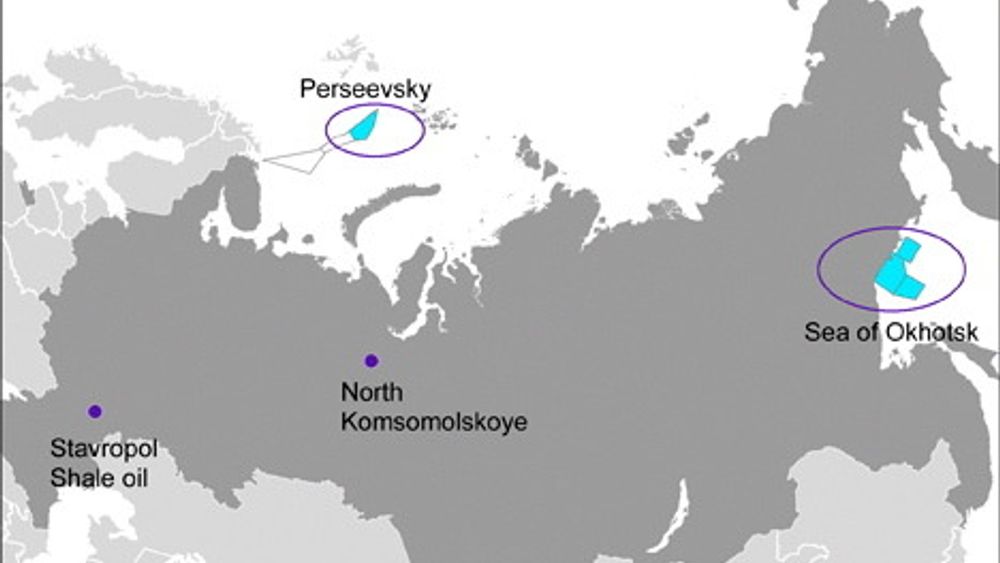 Avtalen mellom Statoil og Rosneft kom på plass i 2012. Her er kart over samarbeidslisensene mellom selskapene på russisk sektor. 