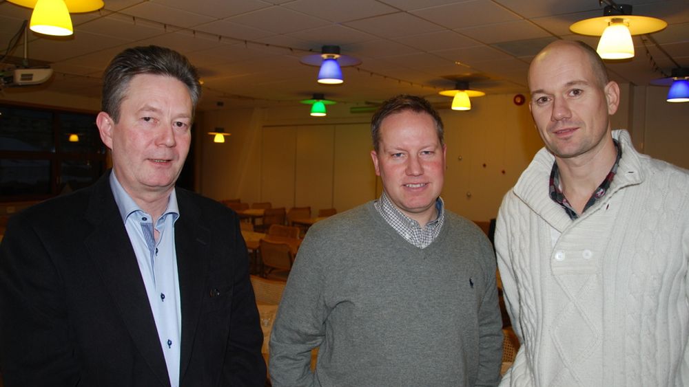 LEDERGRUPPEN: Fra venstre, administrerende direktør Geir Knudsen, direktør for Bygg og Eiendom Roar Smelhus og direktør for Infrastruktur og Miljø Lars Thorbjørnsen.