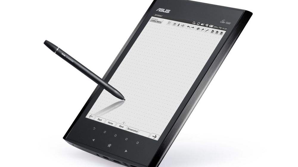 Asus Eee Note får kun svart-hvitt-skjerm, men vil også fungere som tegnebrett for PC.