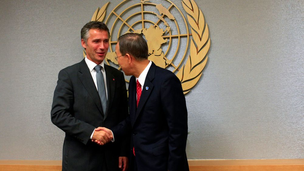 Statsminister Jens Stoltenberg
FNs generalsekretær Ban Ki-moon