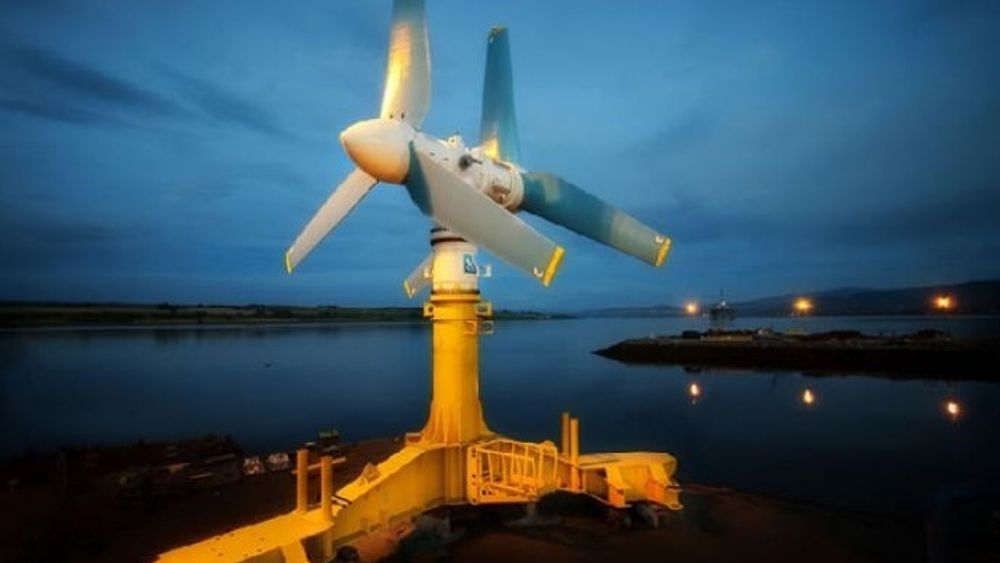 400 TURBINER: Tidevannsparken som MeyGen vil bygge utenfor Skottland blir på hele 400 megawatt (MW). Her skal man blant annet bruke 1 MW-turbinen Atlantis AK1000 som har en rotordiameter på 18 meter, er 22,5 meter høy og veier 1300 tonn.