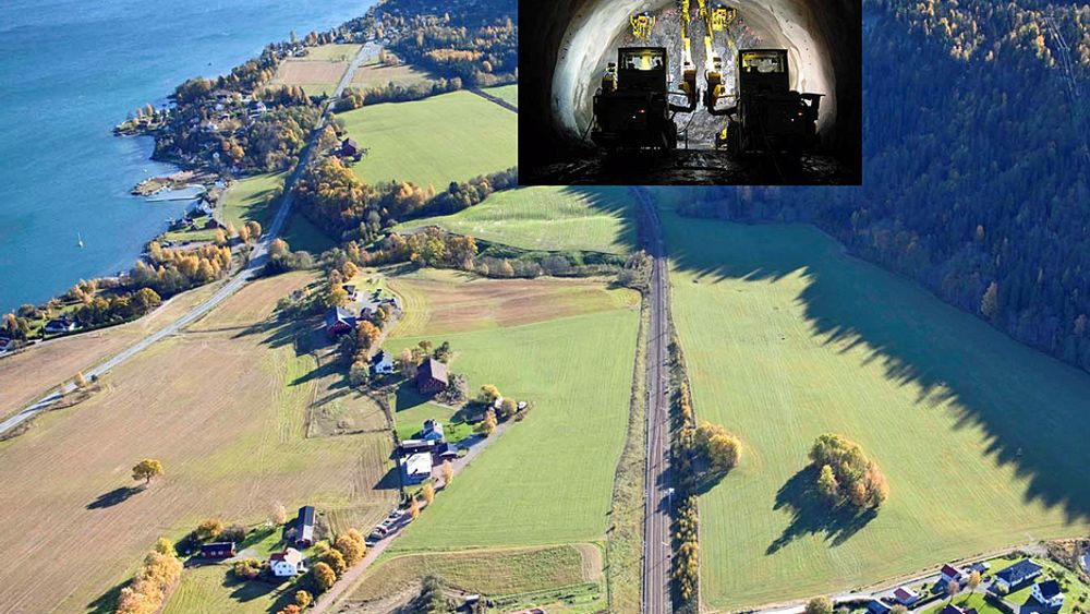 Her på Holm starter byggingen av dobbeltspor til Nykirke.