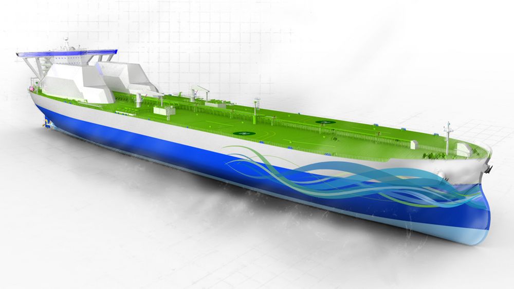 LANG: Triality må kompensere for tapt lastplass på grunn av V-skrog med lengde og bredde. Typisk VLCC vil være 370 meter langt og 70 meter bredt, mot 350/60 for konvensjonelt skip.