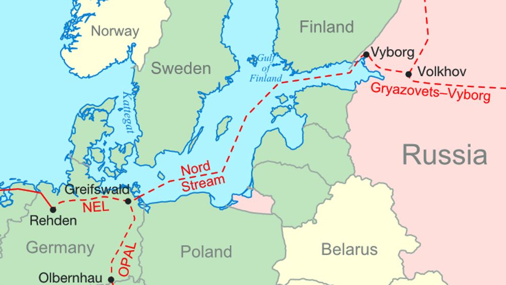 KLAR NESTE ÅR: Kartet viser hvor Nord Stream skal gå når den etter planen åpner i 2011.