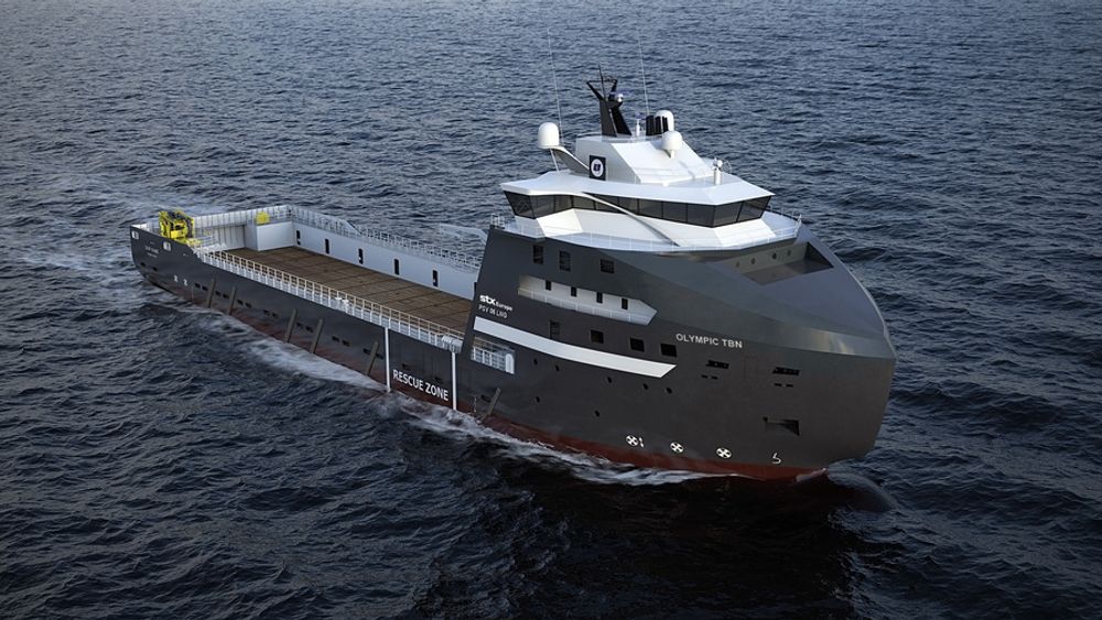 MILJØSKIP: STX Norway Offshore Design har utviklet det LNG-drevne PSV 06 som Olympic bestiller fra STX med levering i 2012.