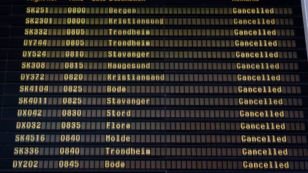IKKE ENDELIG: Flyene går igjen fra Gardermoen i morgentimene mandag, men det er usikkert hvor lenge flyplassen kan være åpen. Snart ventes en ny askesky.