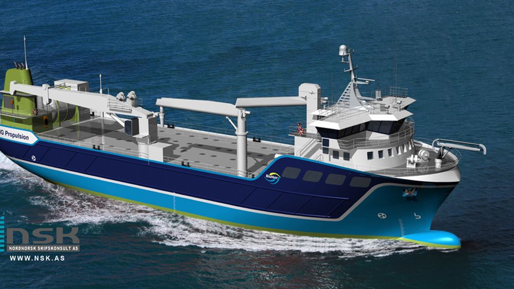 FABRIKKFRAKTER: NSK Shipings fiskefôrskip skal hente fôr ved BioMarins farbrikker og levere til oppdrettere langs kysten.