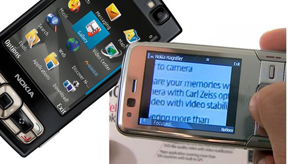 Nokia N95 er blant mobilene som kan ta i bruk Nokias nye forstørrelsesglassprogram Magnifier.
