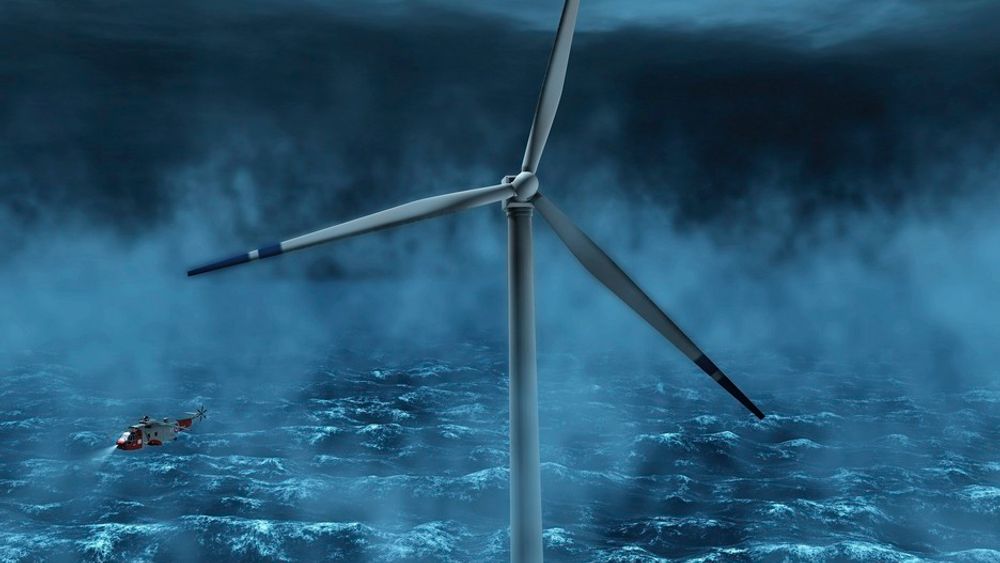 STOR: Statoilhydros Hywind blir den første industrielle fullskala demonstrasjonsenheten for flytende vindturbiner. Enheten er et snaut 200 meter langt tårn, hvor cirka 65 meter vil rage over havoverflaten.
Illustrasjon.