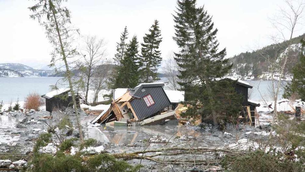 STORE SKADER: Ingen menneskeliv gikk tapt, men Namsos-raset fredag ga store materielle skader.