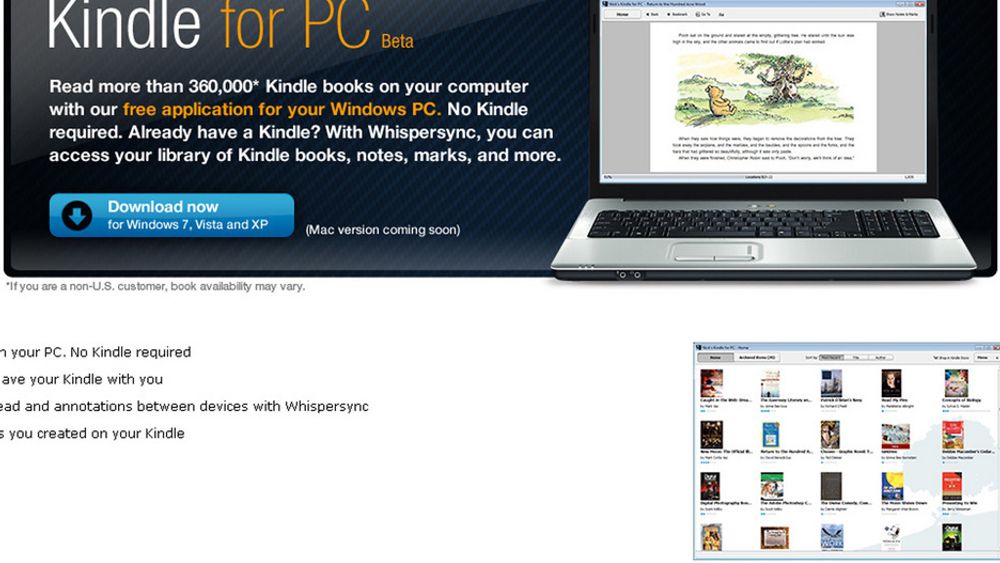 Amazons e-bøker er nå også tilgjengelige for PC.
